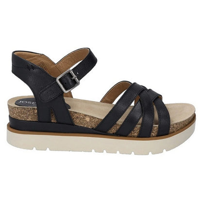 Black - Side - Josef Seibel Womens-Ladies Clea 14 Leather Sandals