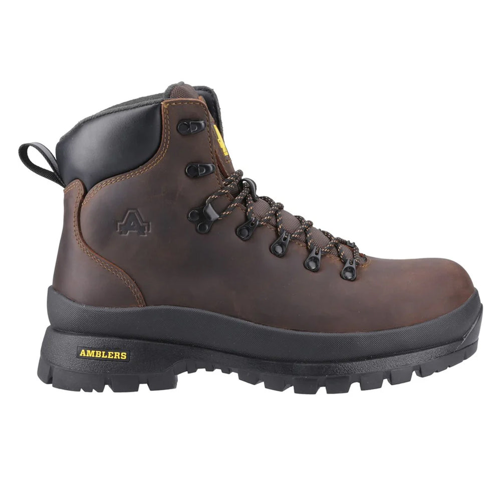 Brown - Side - Amblers Mens 194 Grizedale S7S Cow Leather Safety Boots