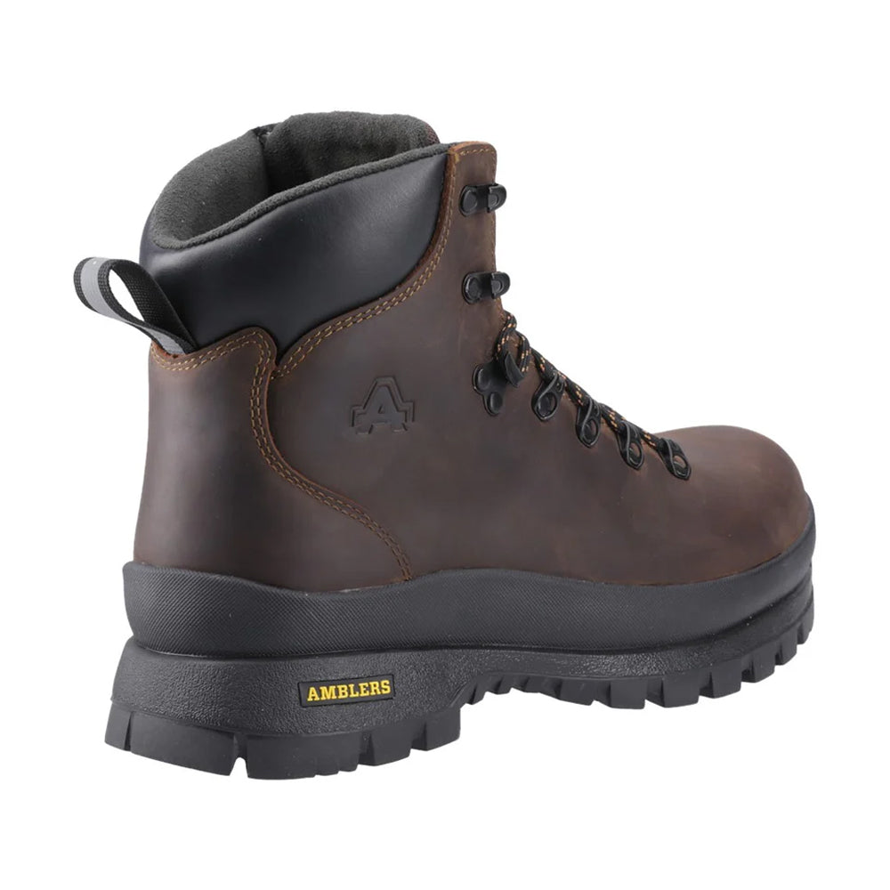 Brown - Back - Amblers Mens 194 Grizedale S7S Cow Leather Safety Boots