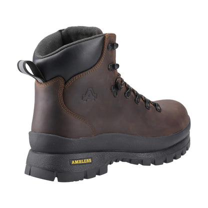 Brown - Back - Amblers Mens 194 Grizedale S7S Cow Leather Safety Boots