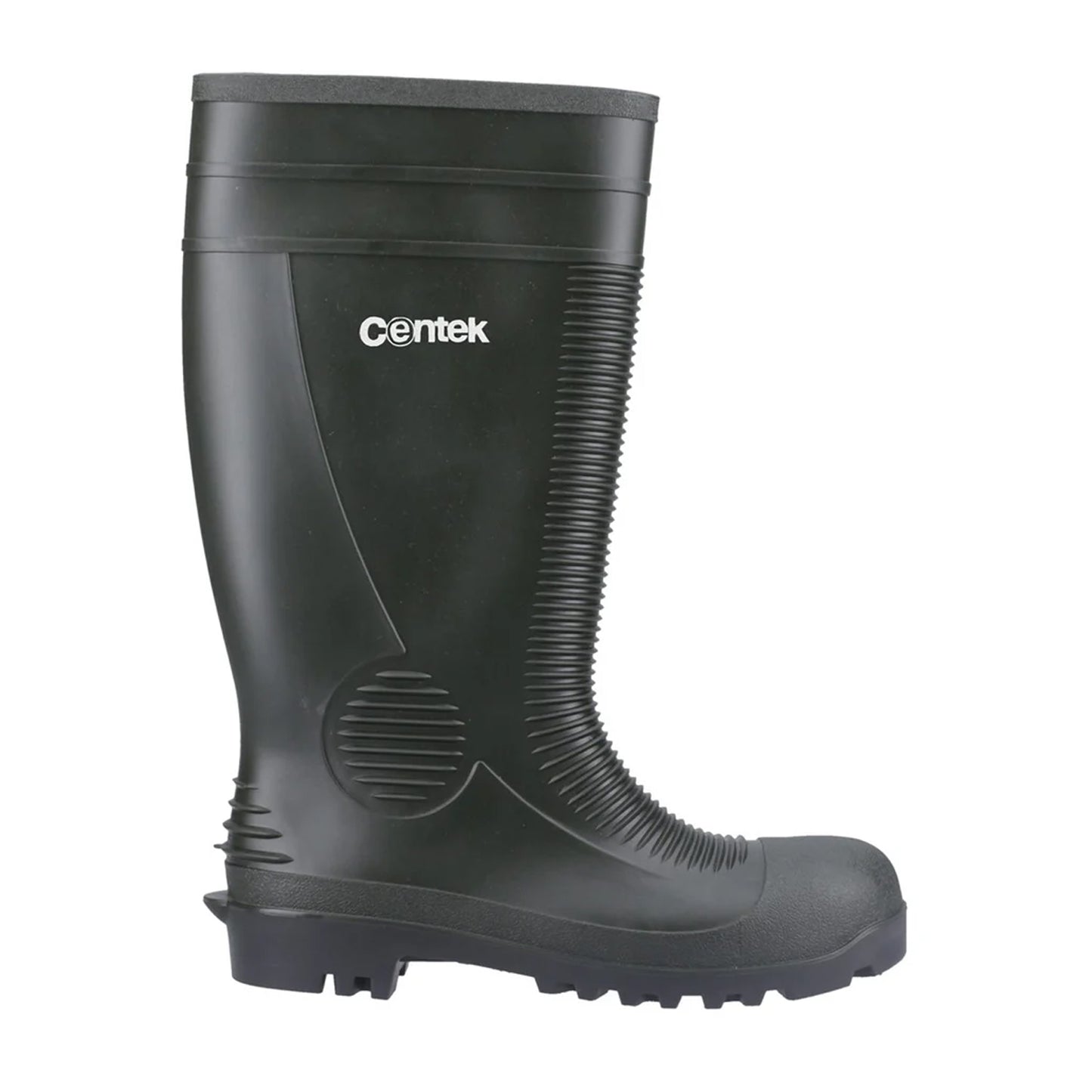 Green-Black - Side - Centek Unisex Adult Safety Wellington Boots
