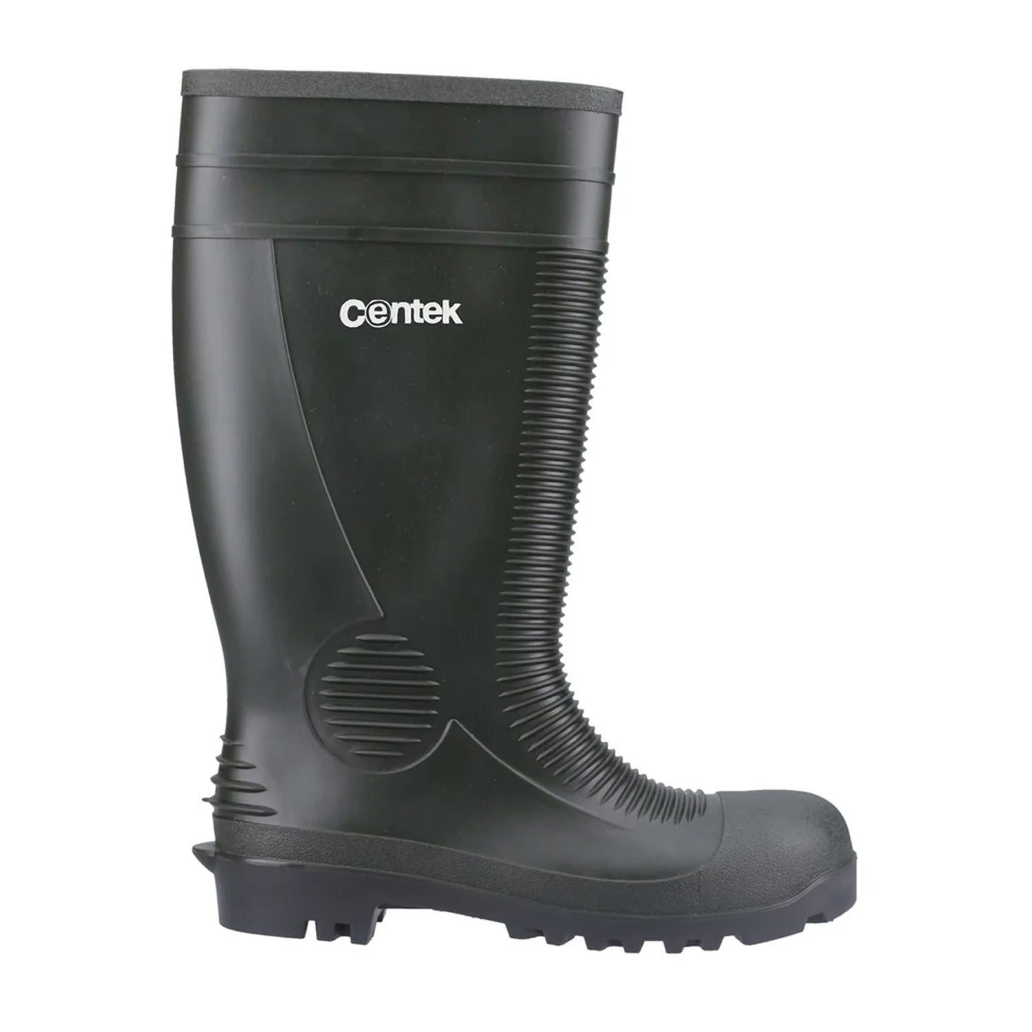 Green-Black - Side - Centek Unisex Adult Safety Wellington Boots