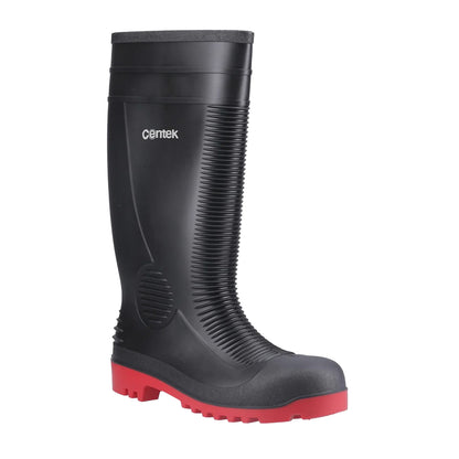 Black-Red - Front - Centek Unisex Adult Safety Wellington Boots