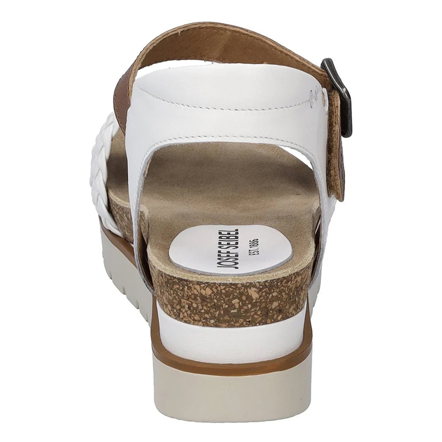 White - Back - Josef Seibel Womens-Ladies Clea 16 Leather Sandals