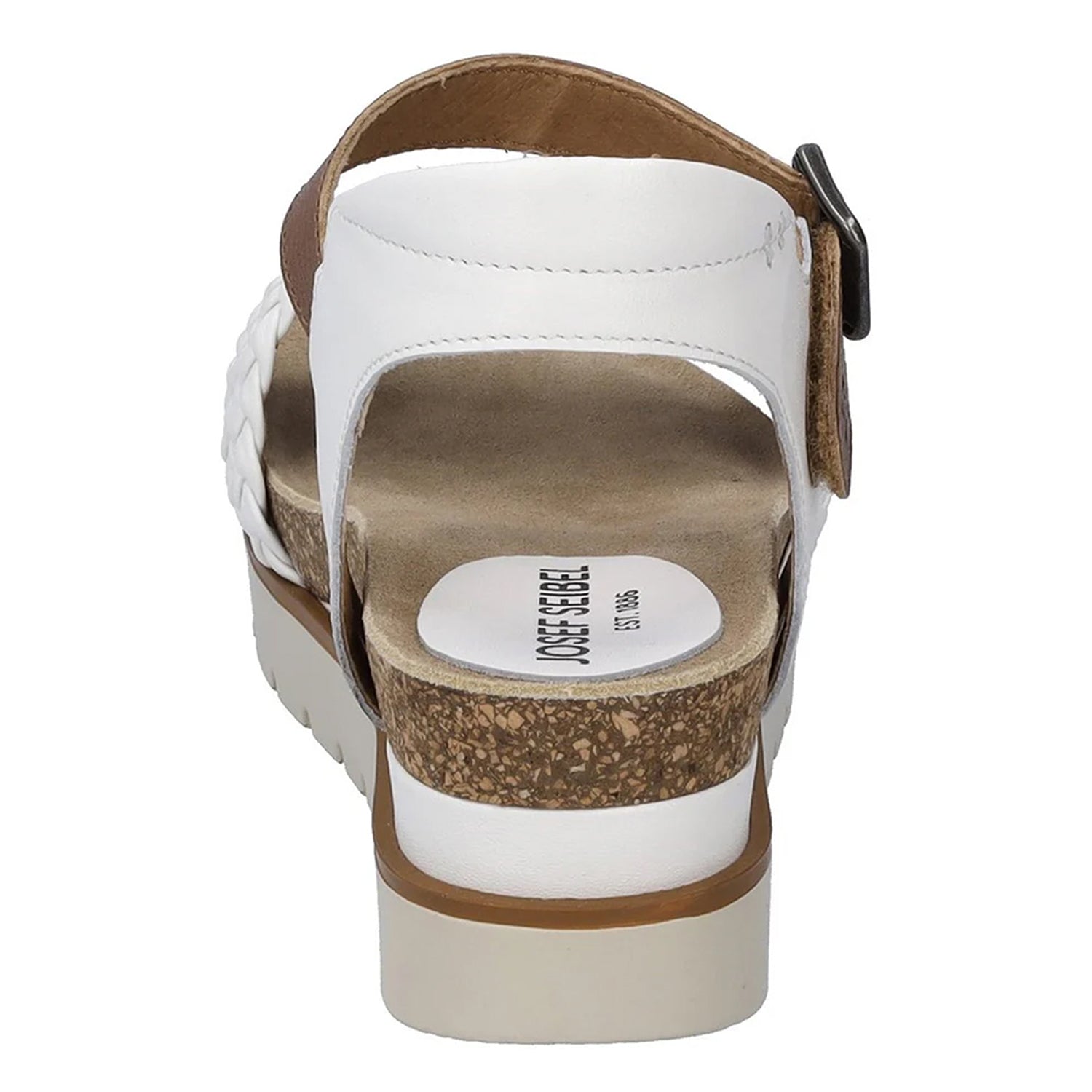 White - Back - Josef Seibel Womens-Ladies Clea 16 Leather Sandals