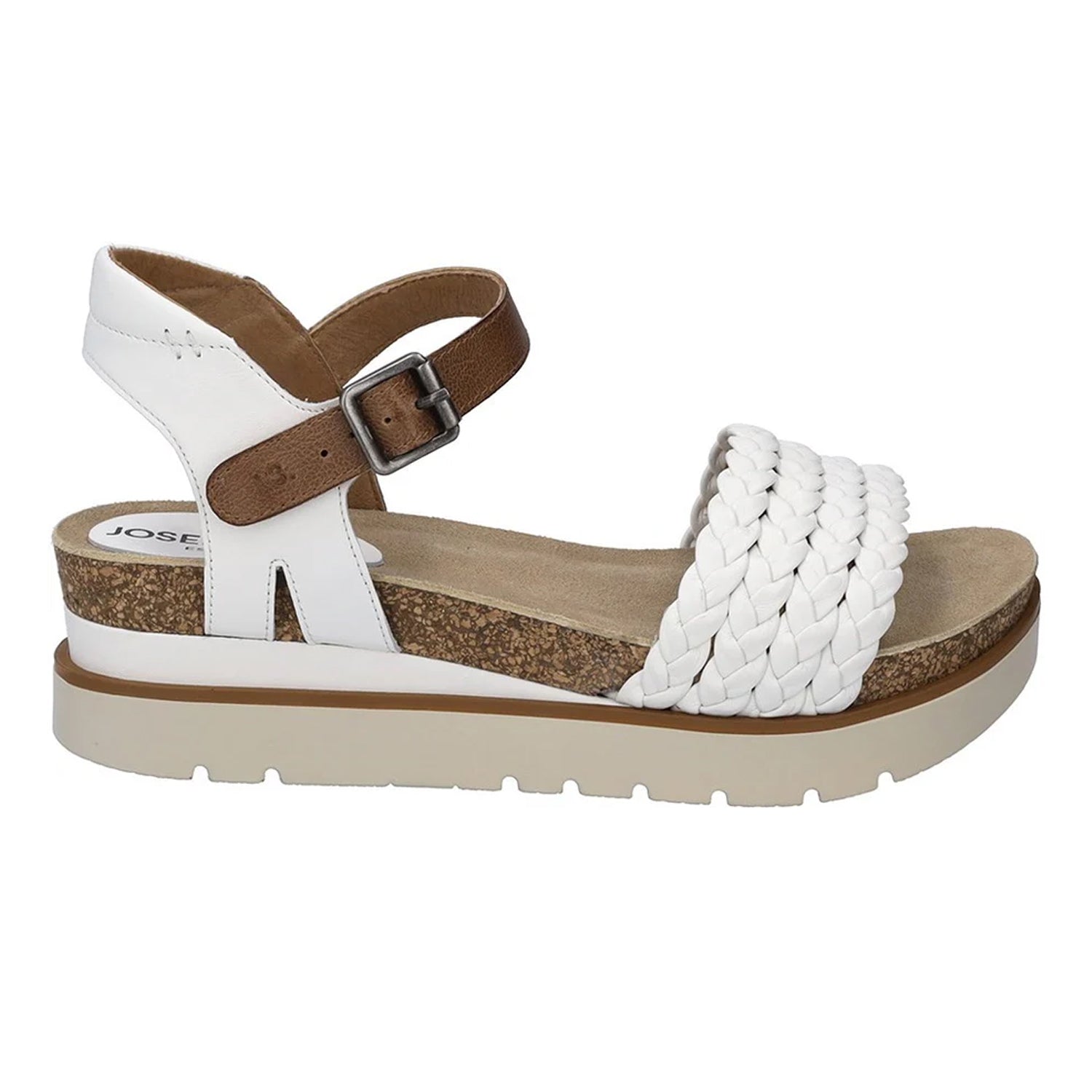 White - Side - Josef Seibel Womens-Ladies Clea 16 Leather Sandals