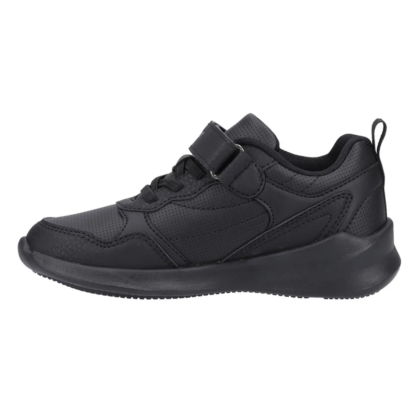 Black - Side - Hush Puppies Boys Marling School Shoes