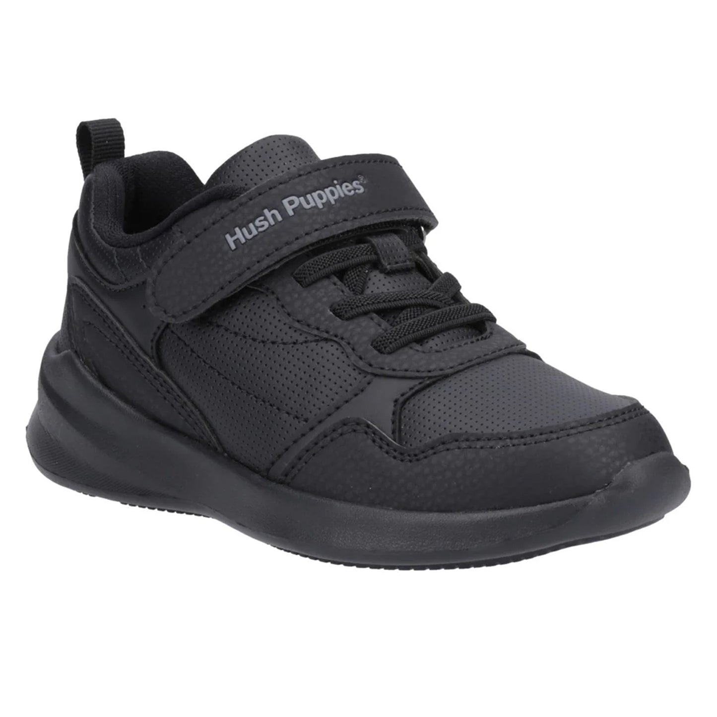 Black - Front - Hush Puppies Boys Marling School Shoes