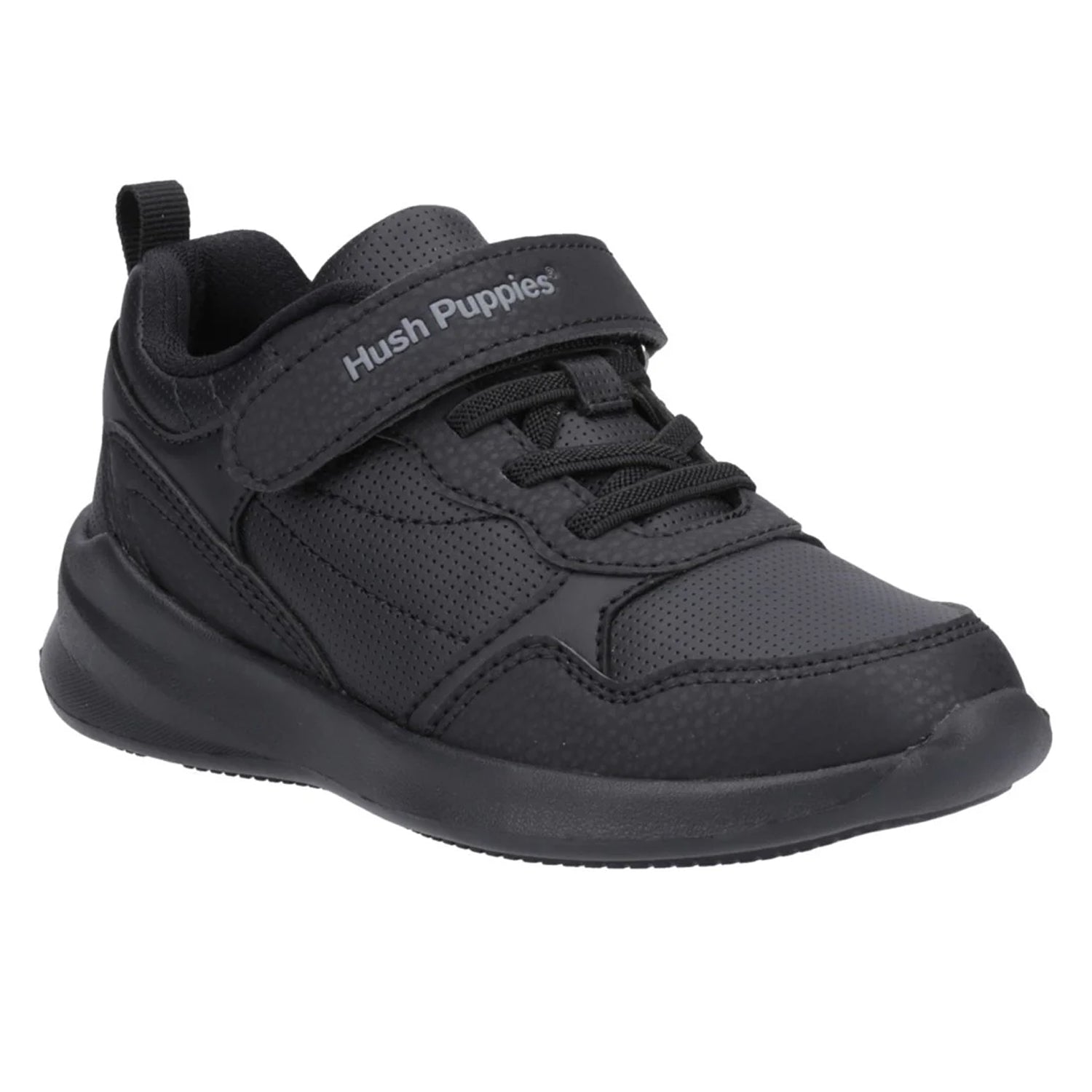 Black - Front - Hush Puppies Boys Marling School Shoes
