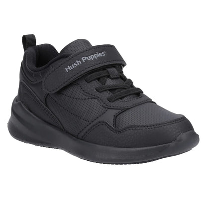 Black - Front - Hush Puppies Boys Marling School Shoes