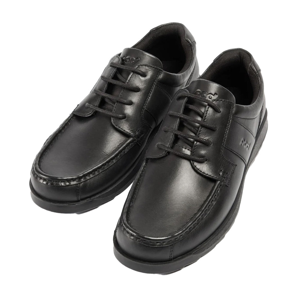 Black - Pack Shot - POD Boys Logan Leather School Shoes