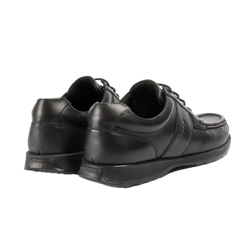 Black - Back - POD Boys Logan Leather School Shoes
