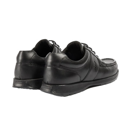 Black - Back - POD Boys Logan Leather School Shoes