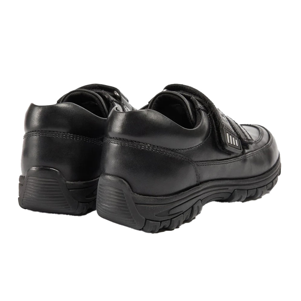 Black - Back - POD Boys Sprint Leather School Shoes