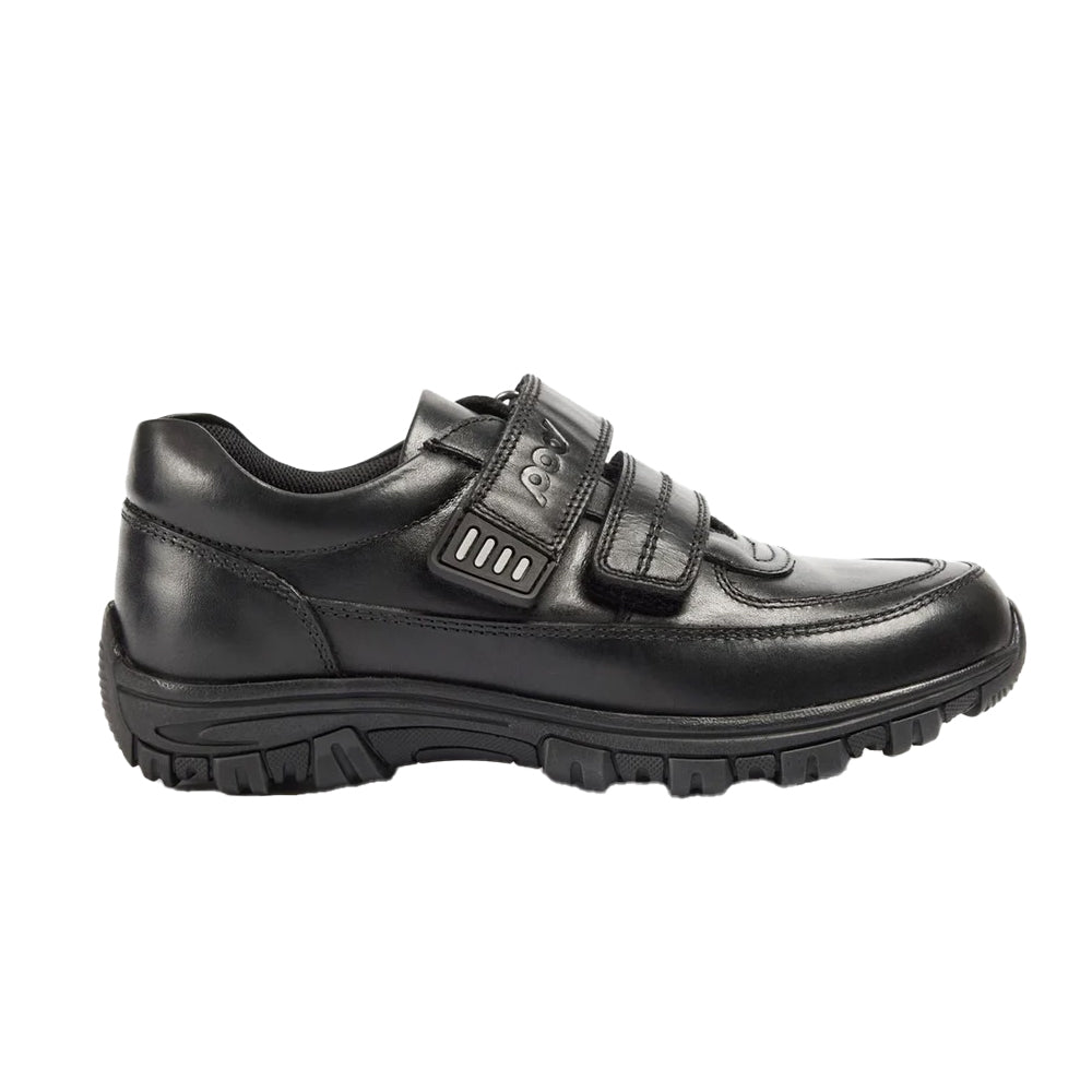 Black - Side - POD Boys Sprint Leather School Shoes