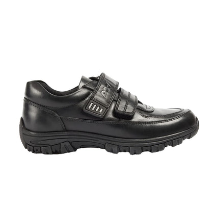 Black - Side - POD Boys Sprint Leather School Shoes