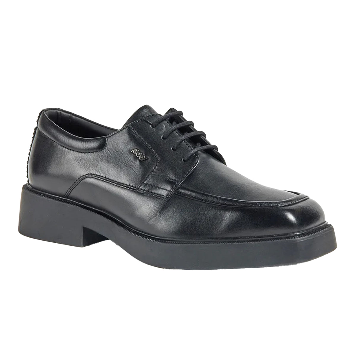 Black - Front - POD Girls Hazel Leather School Derby Shoes