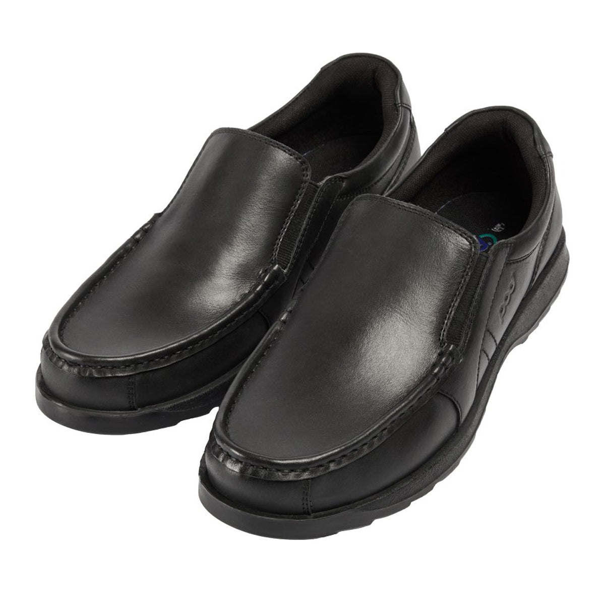 Black - Lifestyle - POD Boys Nyle Leather School Shoes