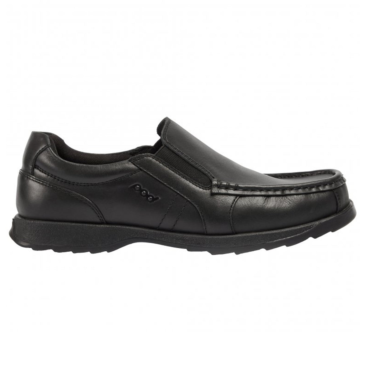 Black - Side - POD Boys Nyle Leather School Shoes