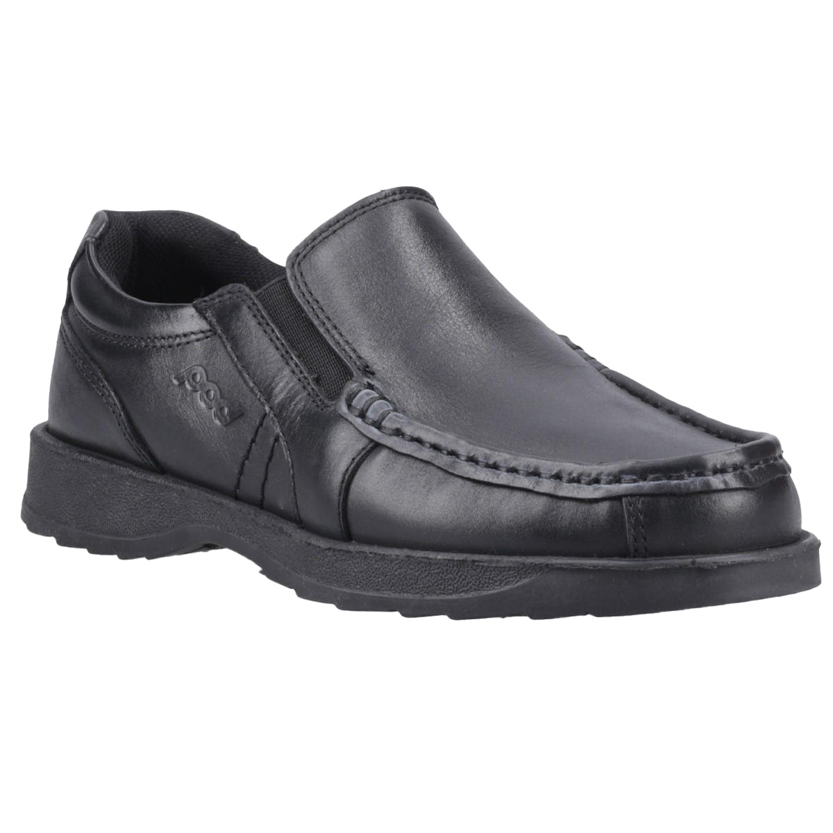 Black - Front - POD Boys Nyle Leather School Shoes