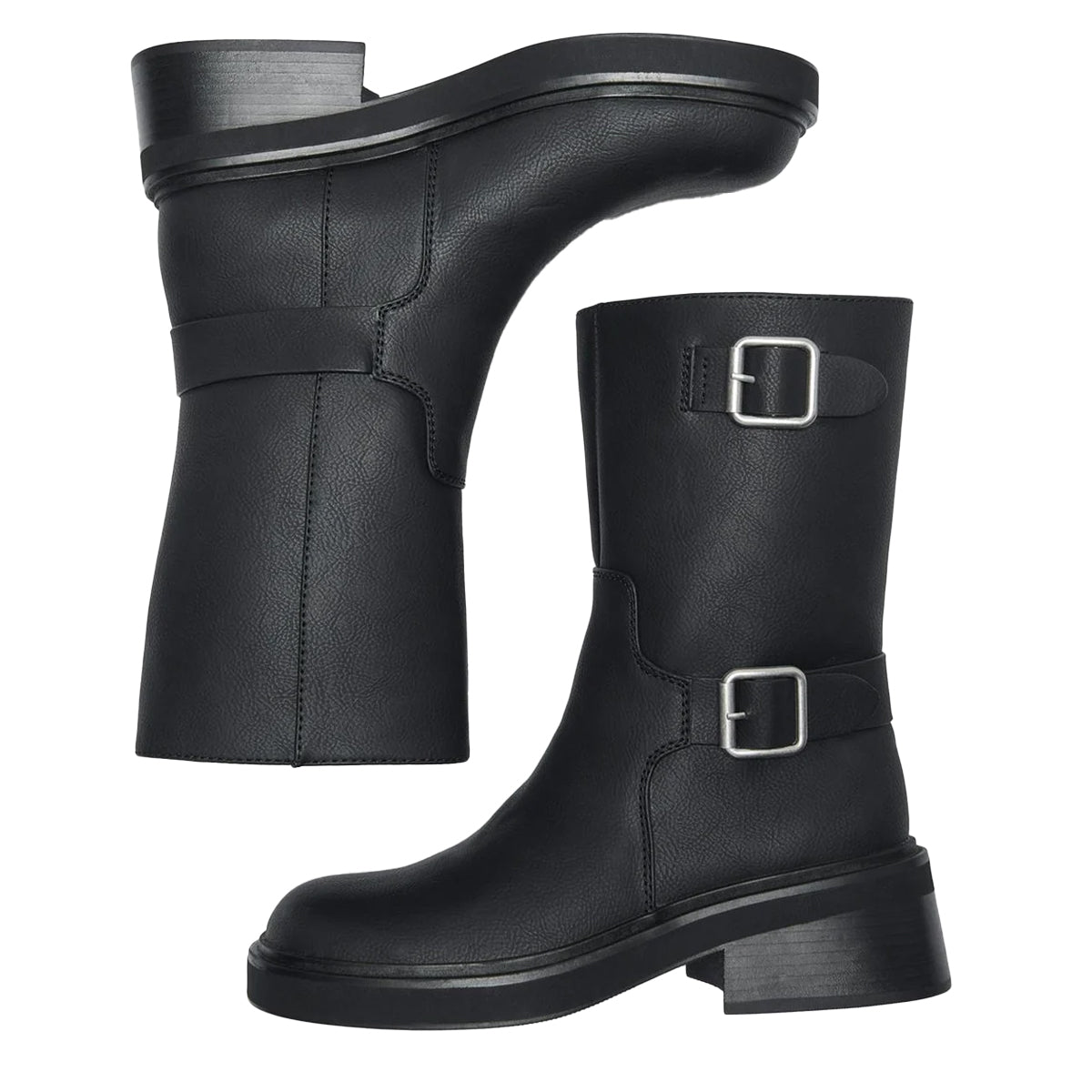 Black - Pack Shot - Only Womens-Ladies Butter Calf Boots