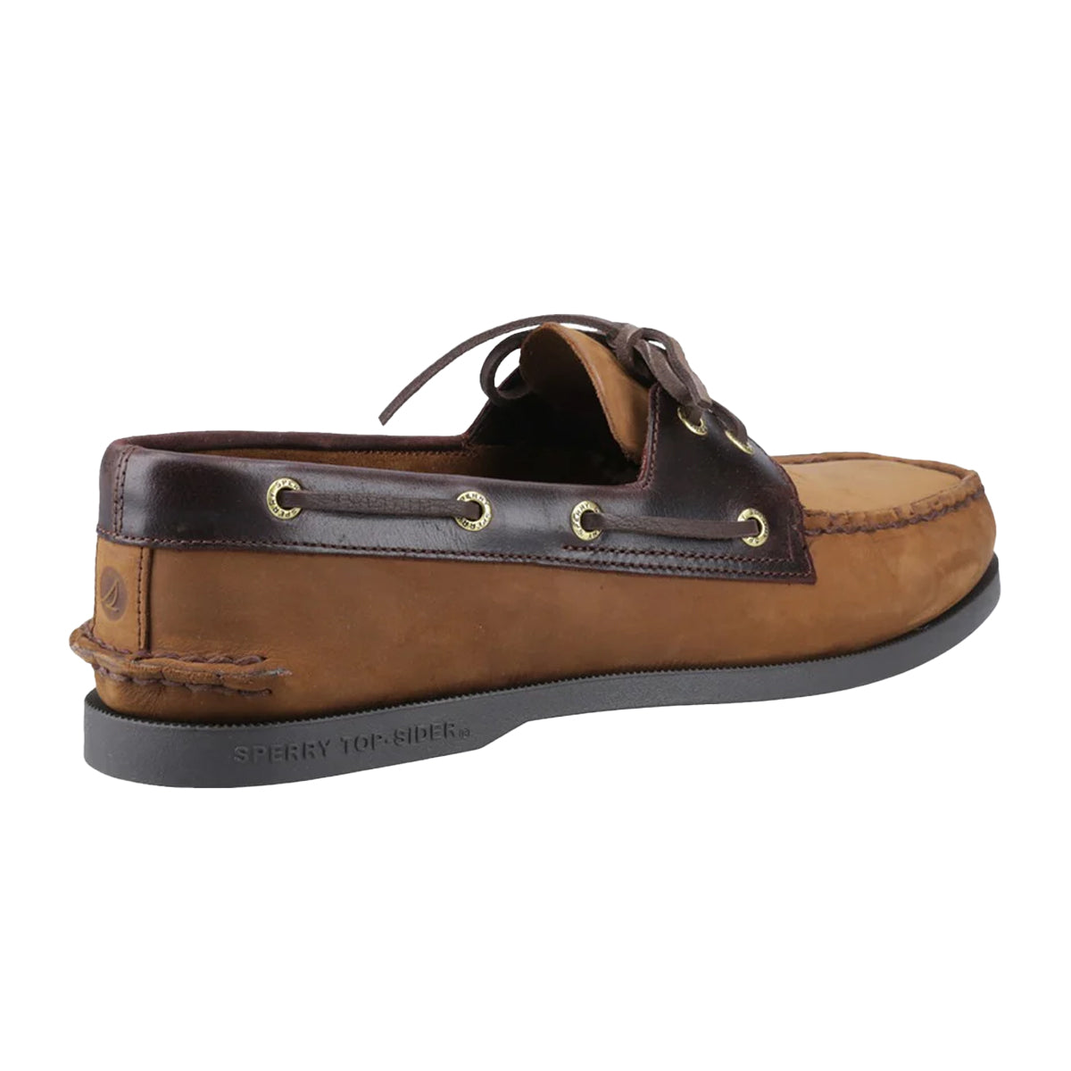 Brown Combo - Back - Sperry Mens Authentic 2 Leather Boat Shoes