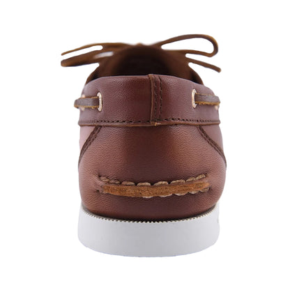 Brown - Back - Sperry Womens-Ladies Authentic 1 Leather Boat Shoes