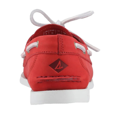 Red - Back - Sperry Womens-Ladies Authentic Original 1 Leather Boat Shoes