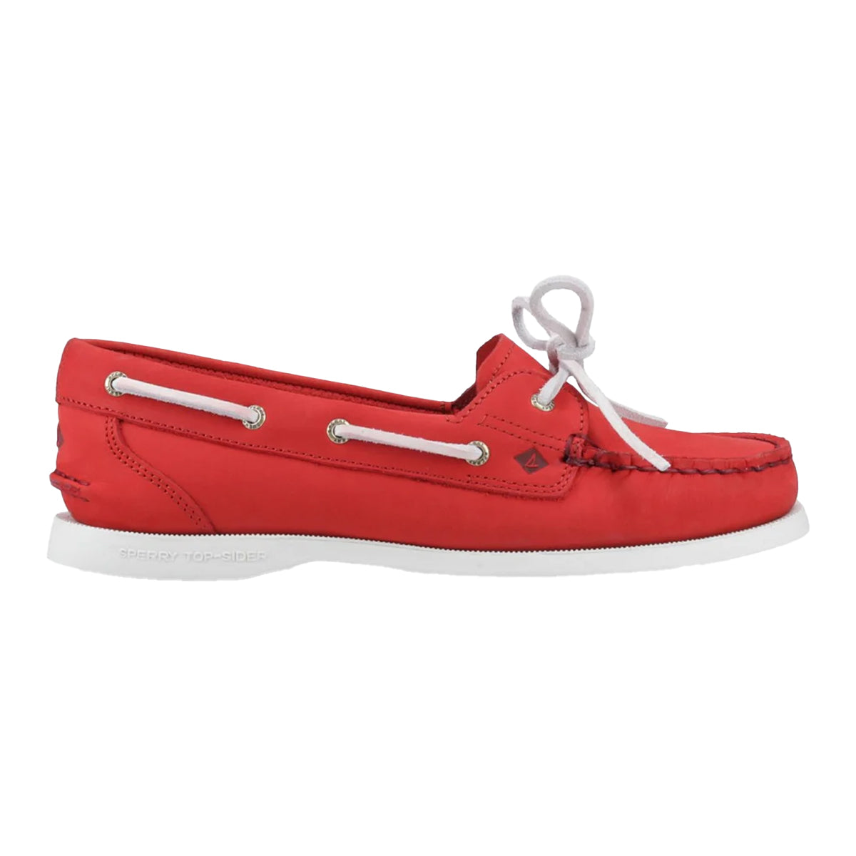 Red - Side - Sperry Womens-Ladies Authentic Original 1 Leather Boat Shoes