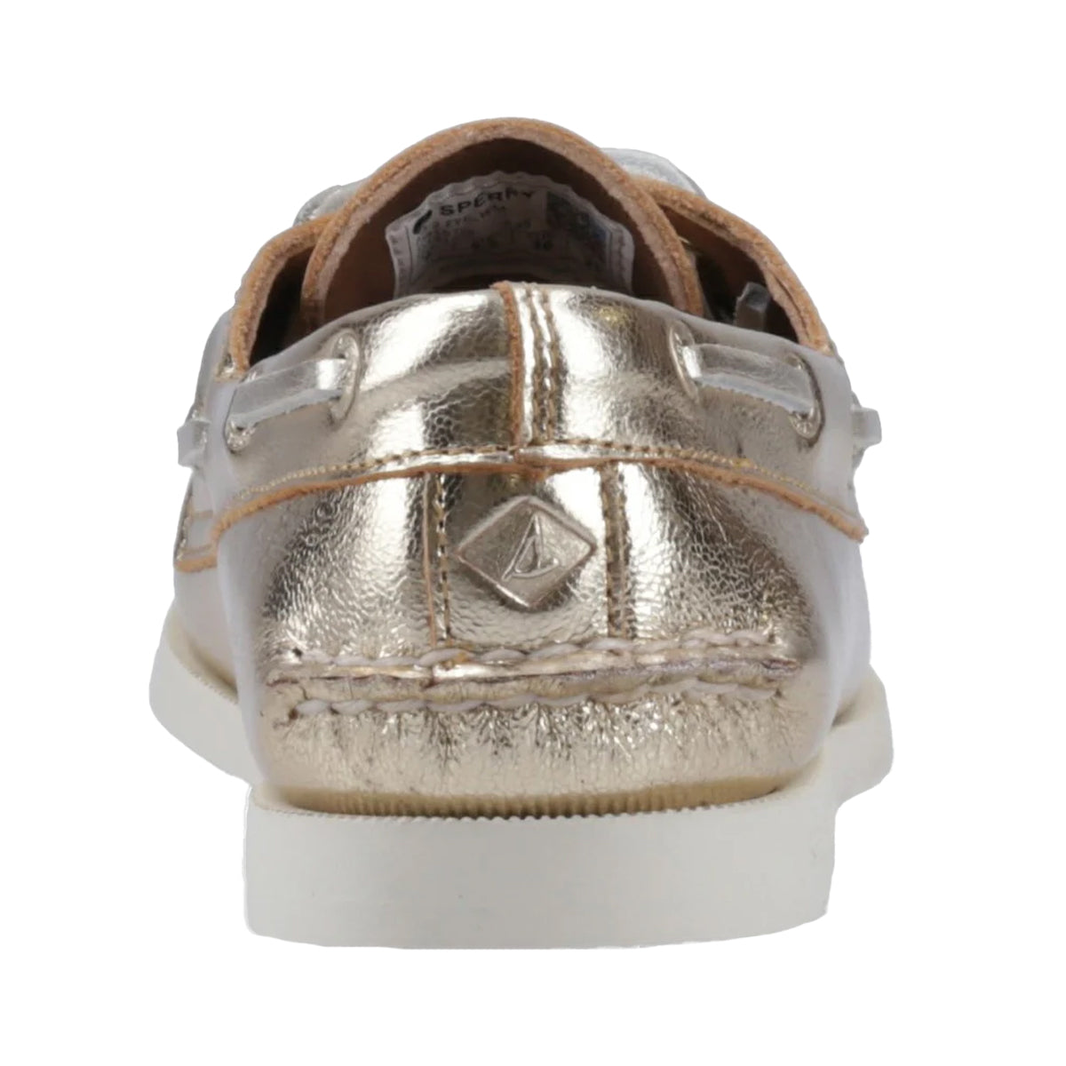 Gold - Back - Sperry Womens-Ladies Authentic 2 Leather Boat Shoes