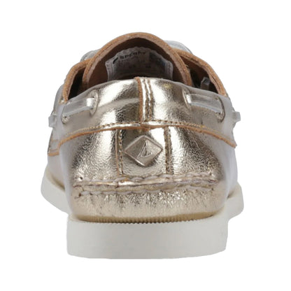 Gold - Back - Sperry Womens-Ladies Authentic 2 Leather Boat Shoes