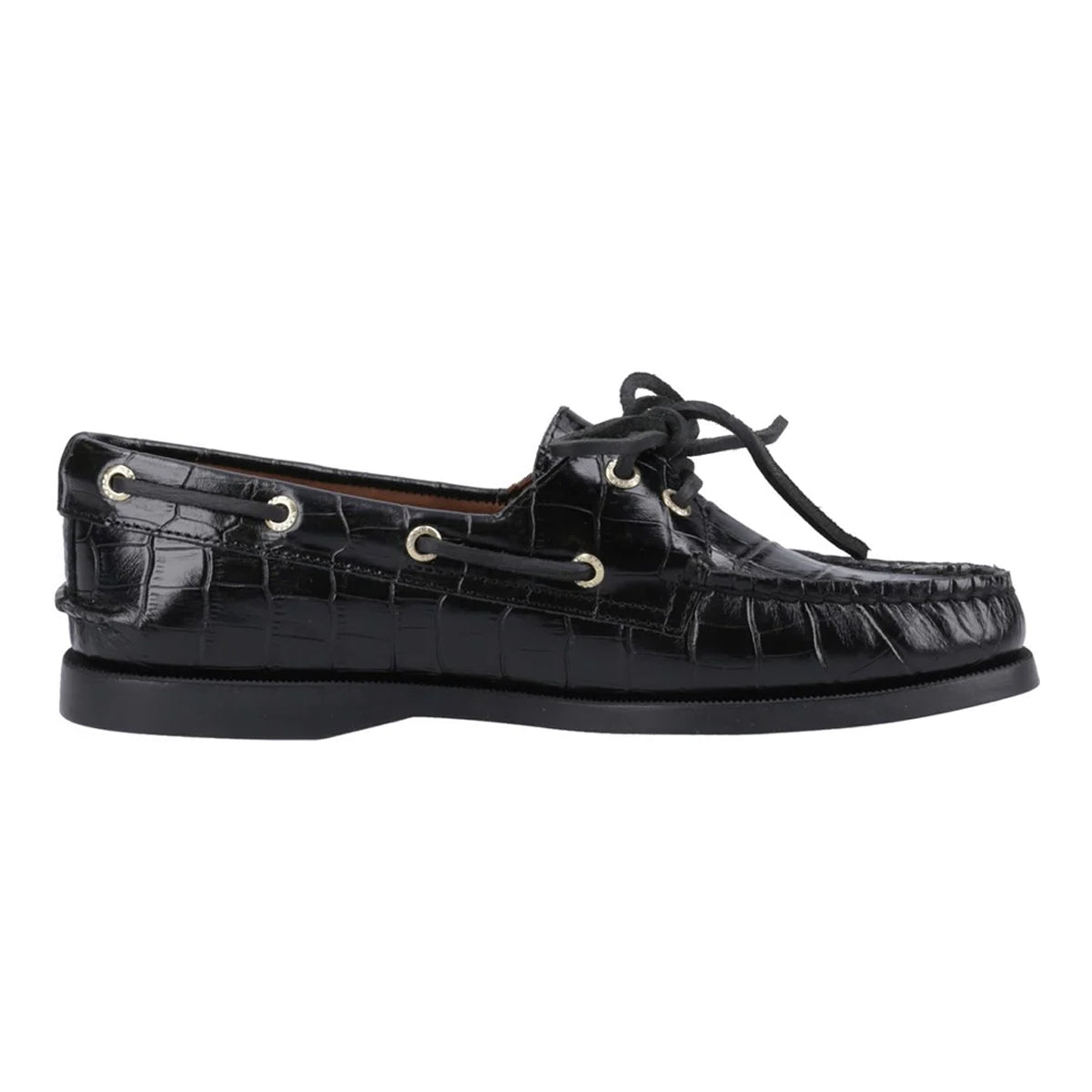 Black - Lifestyle - Sperry Womens-Ladies Authentic 2 Leather Boat Shoes
