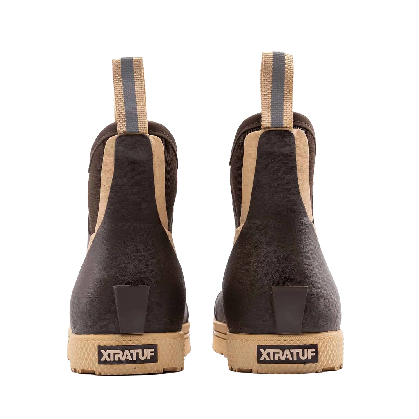 Brown - Back - Xtratuf Mens Wheelhouse Ankle Deck Boots