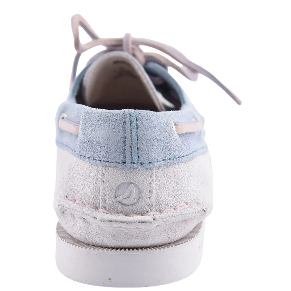 White-Blue - Back - Sperry Womens-Ladies Authentic Original 2 Leather Boat Shoes