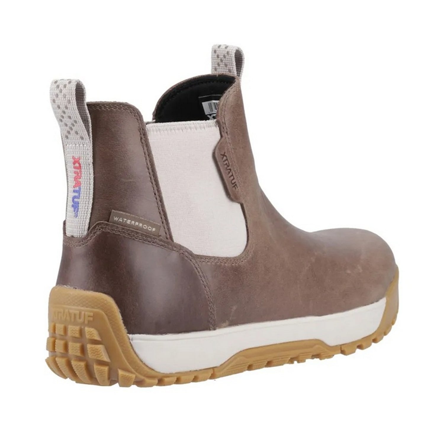 Stone - Back - Xtratuf Womens-Ladies Leather Ankle Deck Boots