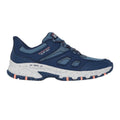 Navy-Coral - Side - Skechers Unisex Adult Hillcrest Kamalino Suede Slip-In Walking Shoes
