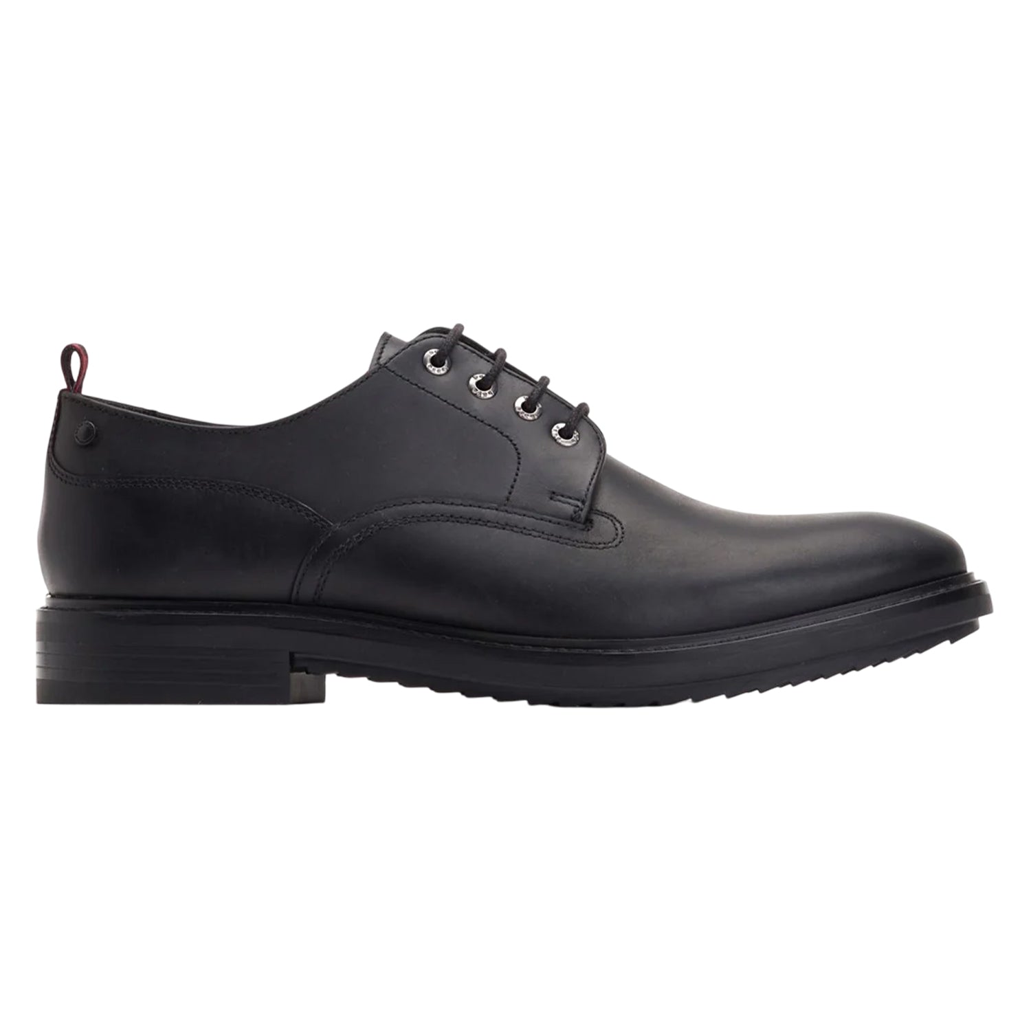 Black - Lifestyle - Base London Mens Memphis Leather Derby Shoes