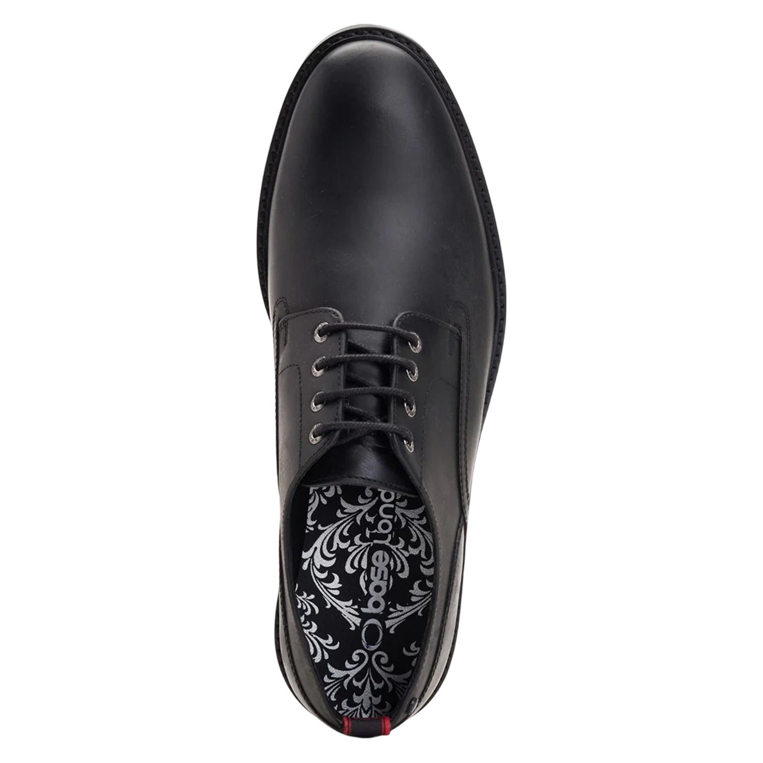 Black - Pack Shot - Base London Mens Memphis Leather Derby Shoes