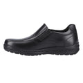Black - Side - Fleet & Foster Mens Magpie Leather Loafers