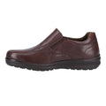 Brown - Side - Fleet & Foster Mens Magpie Leather Loafers