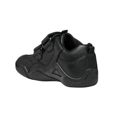 Black - Back - Geox Boys Wader Leather School Shoes