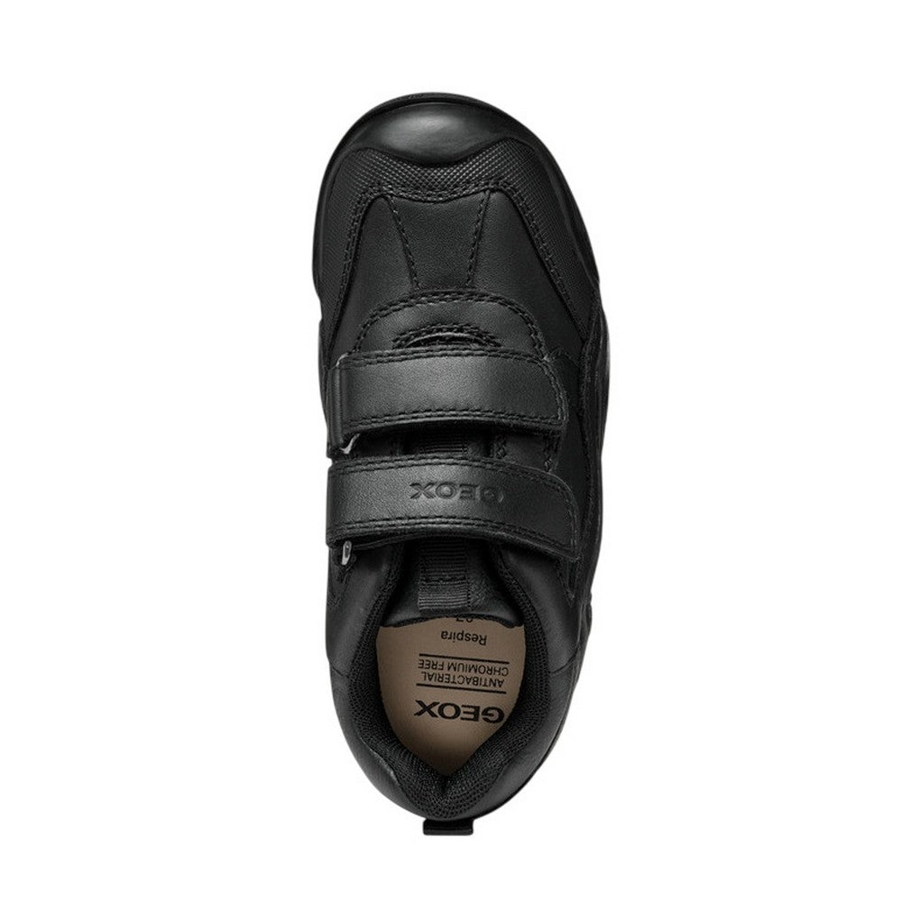 Black - Side - Geox Boys Wader Leather School Shoes