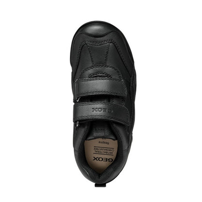 Black - Side - Geox Boys Wader Leather School Shoes