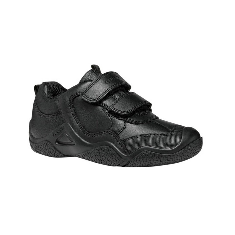 Black - Front - Geox Boys Wader Leather School Shoes