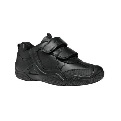 Black - Front - Geox Boys Wader Leather School Shoes
