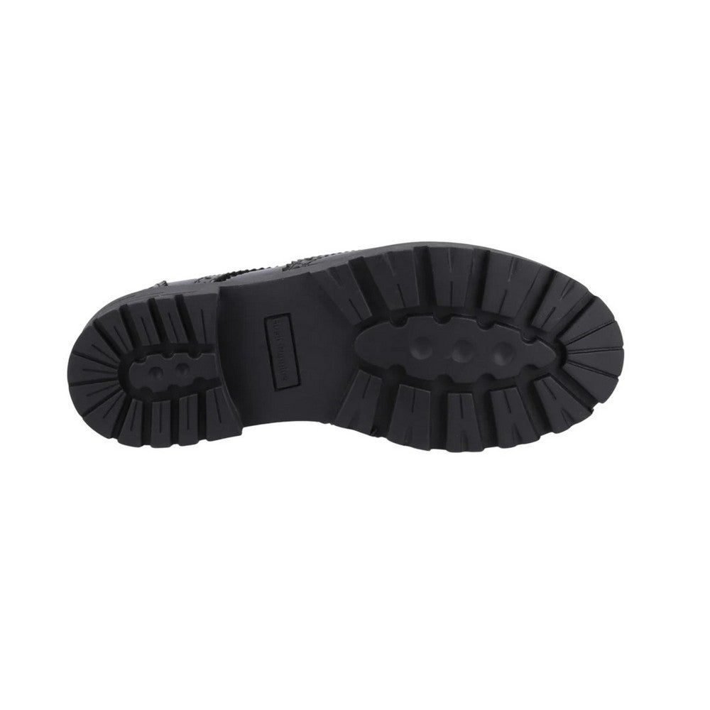 Black - Side - Hush Puppies Girls Patent Leather School Shoes