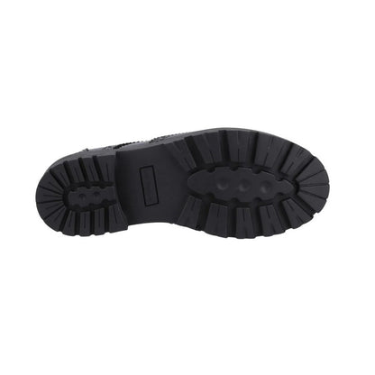 Black - Side - Hush Puppies Girls Patent Leather School Shoes