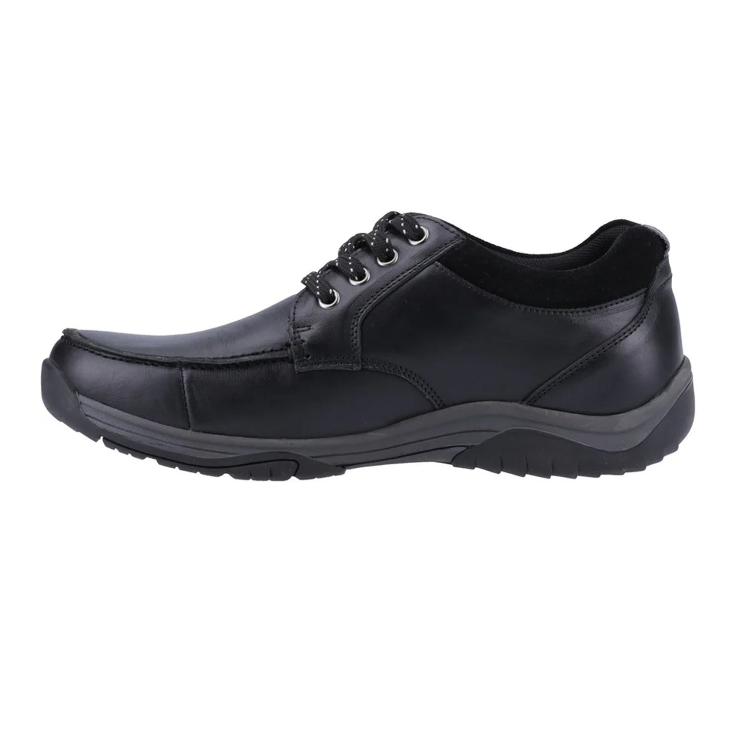 Black - Side - Hush Puppies Mens Derek Lace Up Shoes