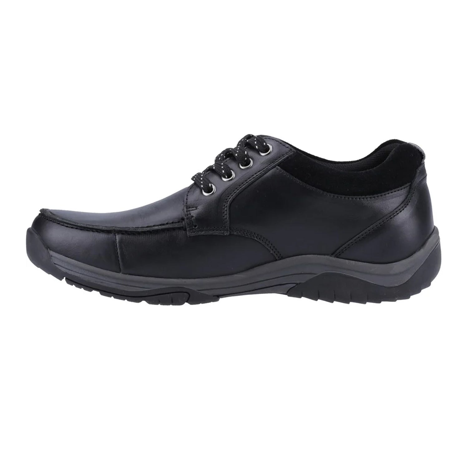Black - Side - Hush Puppies Mens Derek Lace Up Shoes