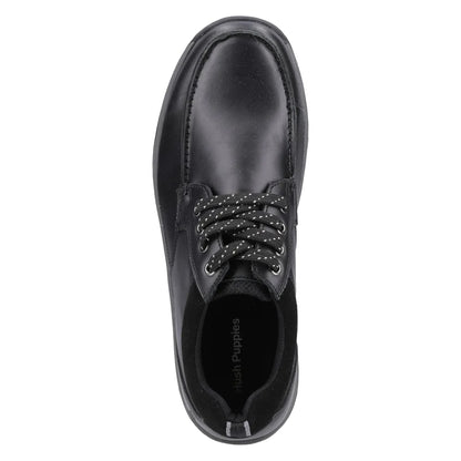 Black - Pack Shot - Hush Puppies Mens Derek Lace Up Shoes